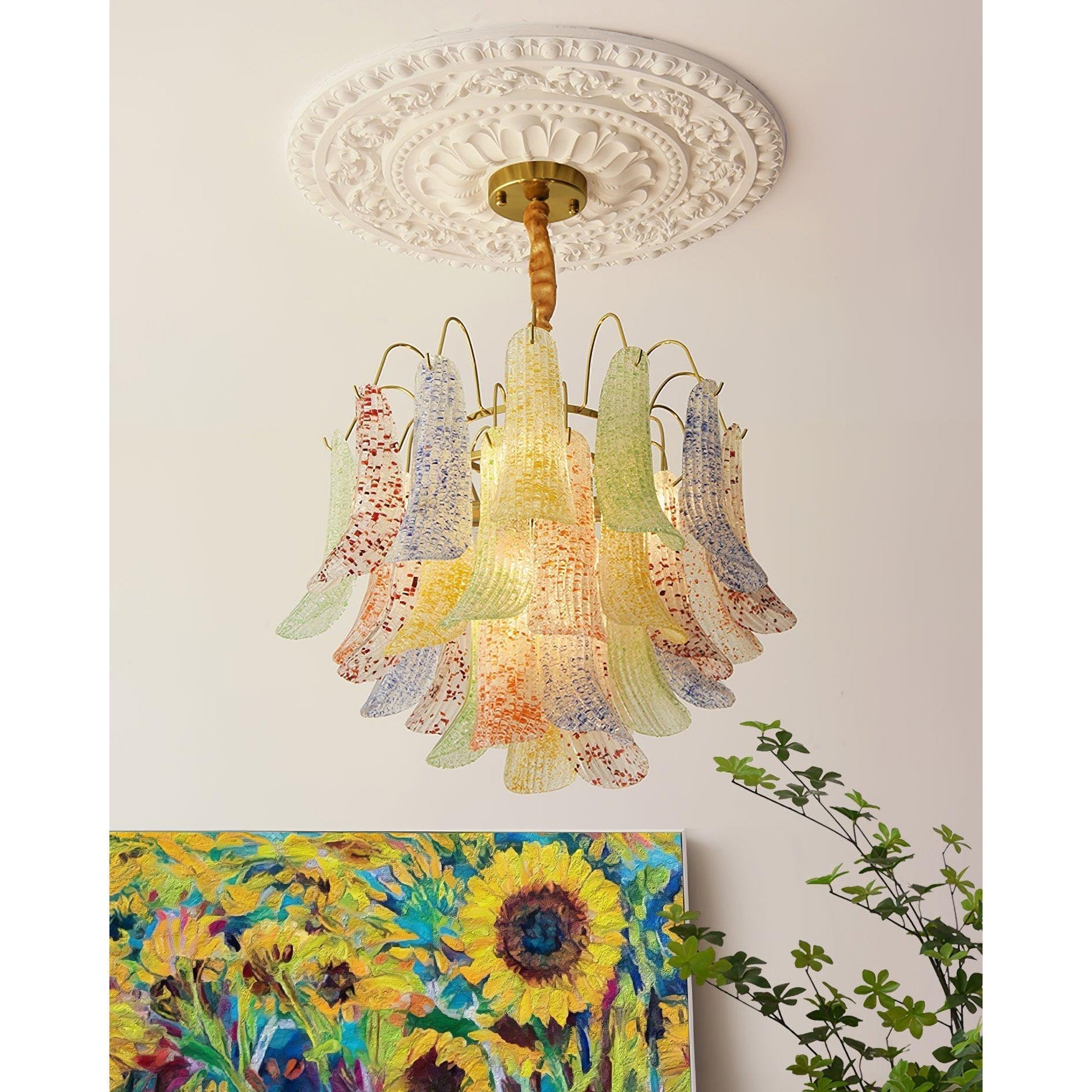 Alnoreth Individual Creativity Metal Glass Chandelier - Lamp Copper