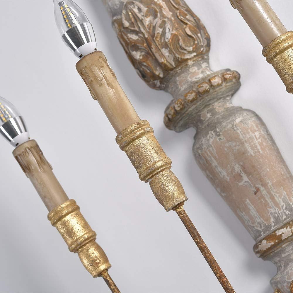 Vevenir Vintage Industrial Candle Wood Metal Wall Lamp - Lamp Copper