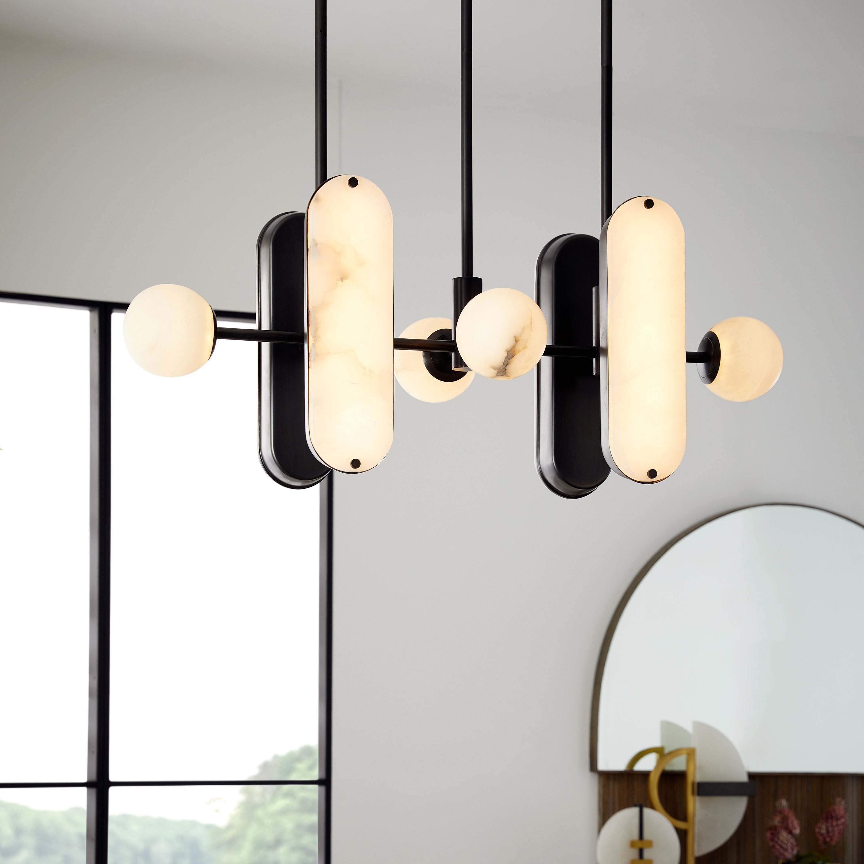 Orshaisra Modern Minimalist Alabaster Pendant Lamp - Lamp Copper