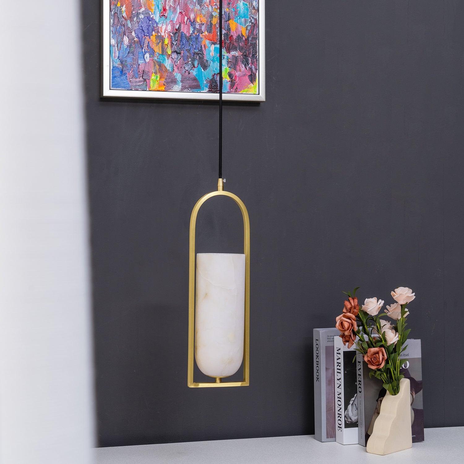 Aethyn Arch Alabaster Pendant Light - Letslighting