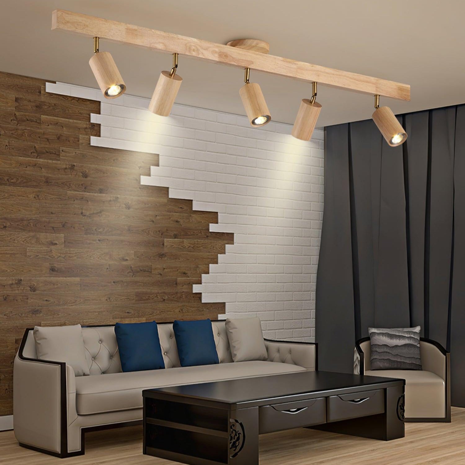 Aim Foco de Iluminación de Riel de Madera Clásica