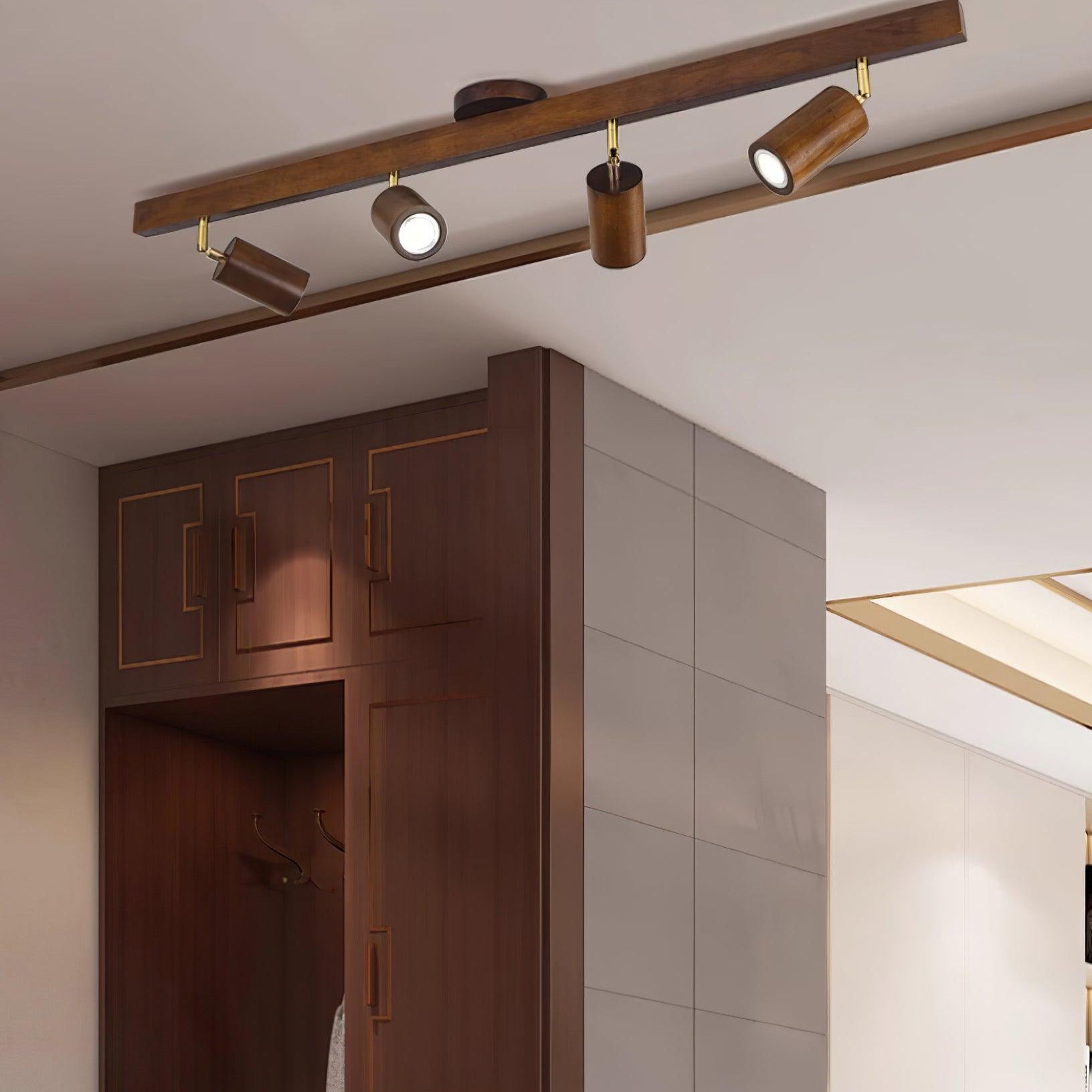 Aim Foco de Iluminación de Riel de Madera Clásica