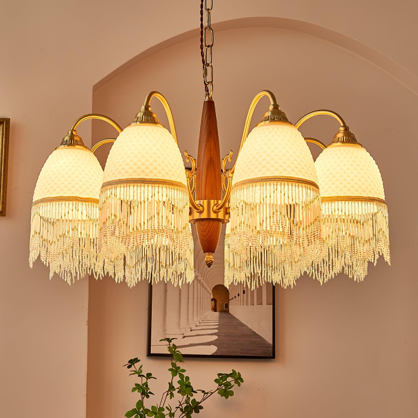 Aurora Chandelier Tassel Glass Vintage - Letslighting