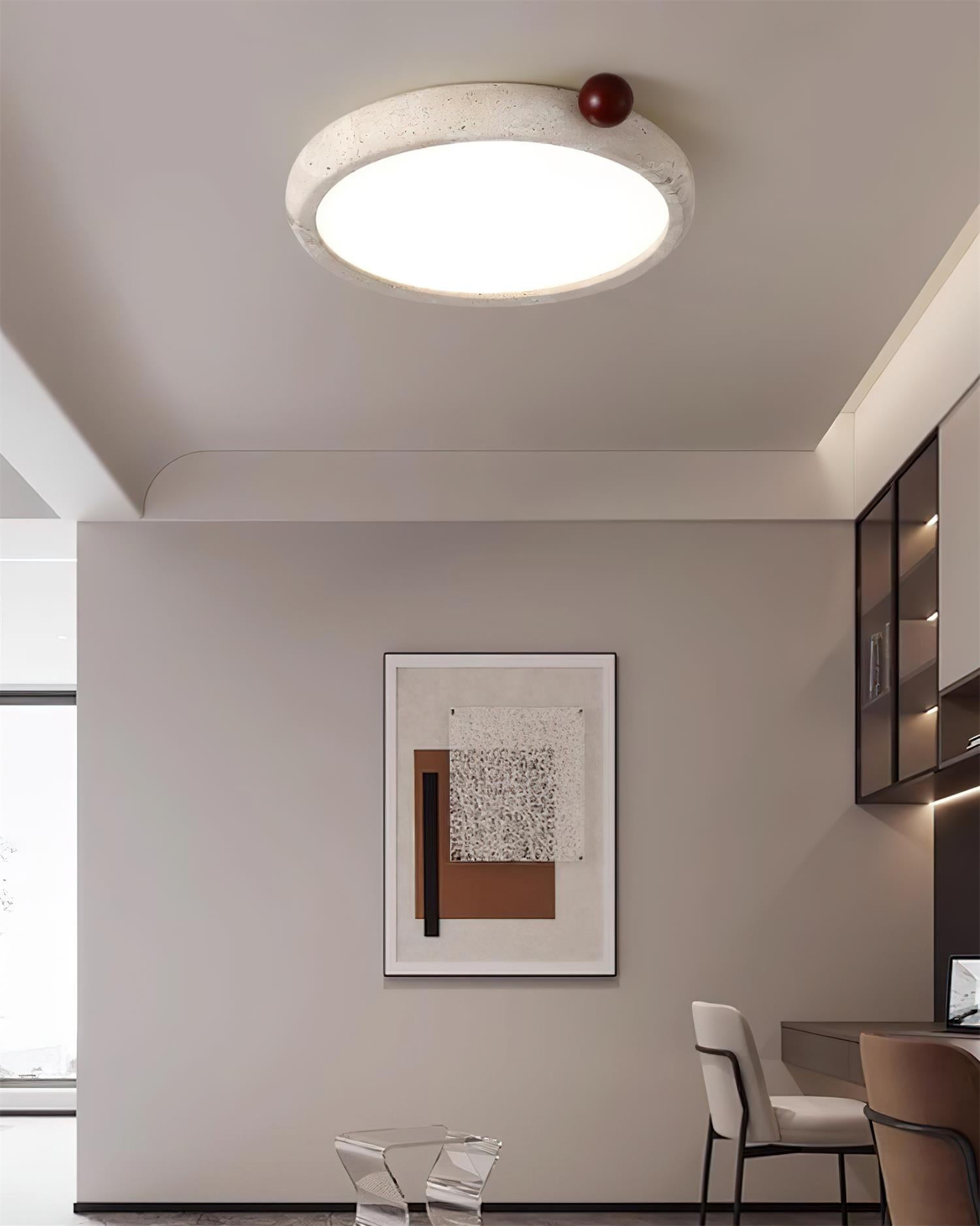 Ritta Cute Travertine Round Ceiling Light - Letslighting