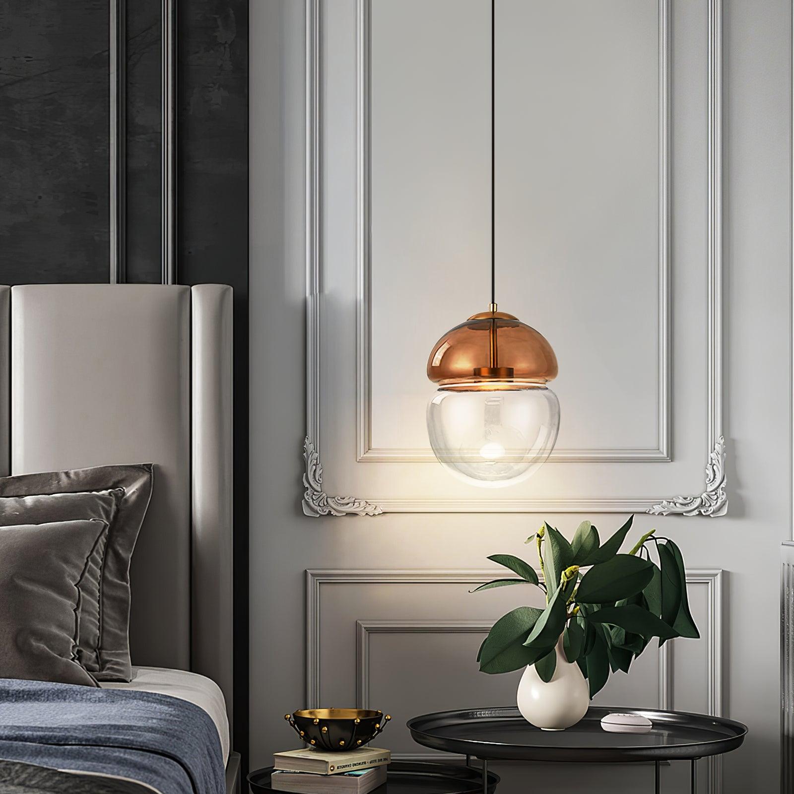 Aged Modern Minimalist Dome Metal Glass Pendant Light - Letslighting