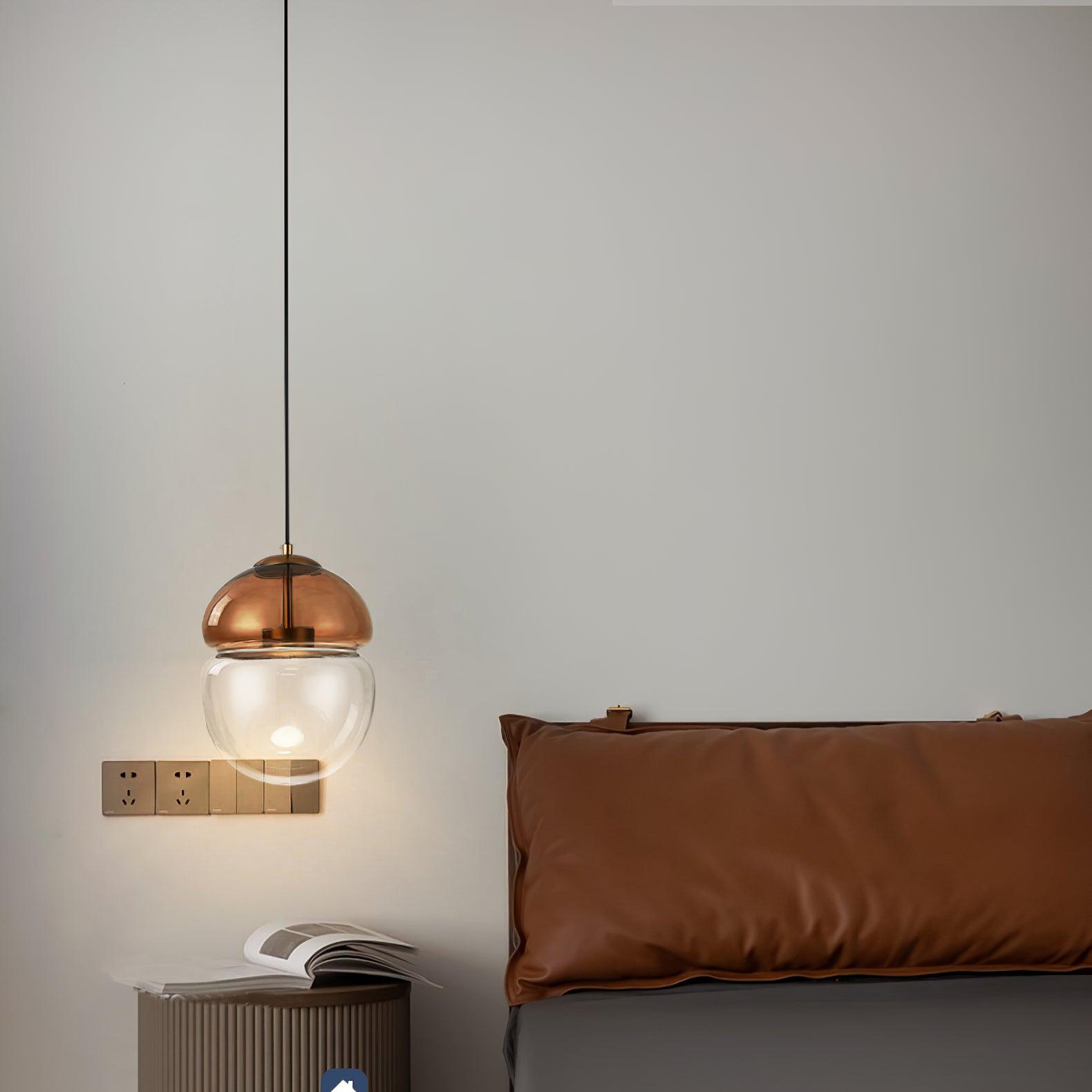 Aged Modern Minimalist Dome Metal Glass Pendant Light - Letslighting