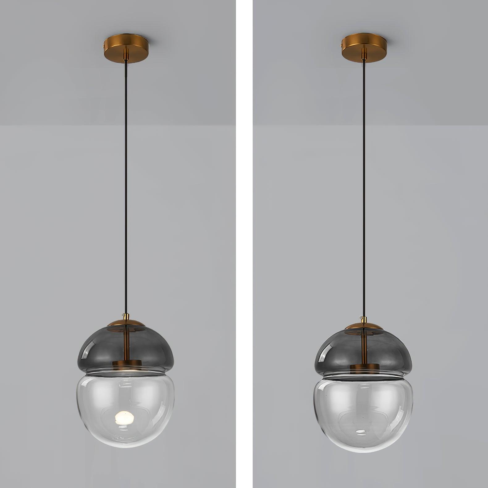 Aged Modern Minimalist Dome Metal Glass Pendant Light - Letslighting