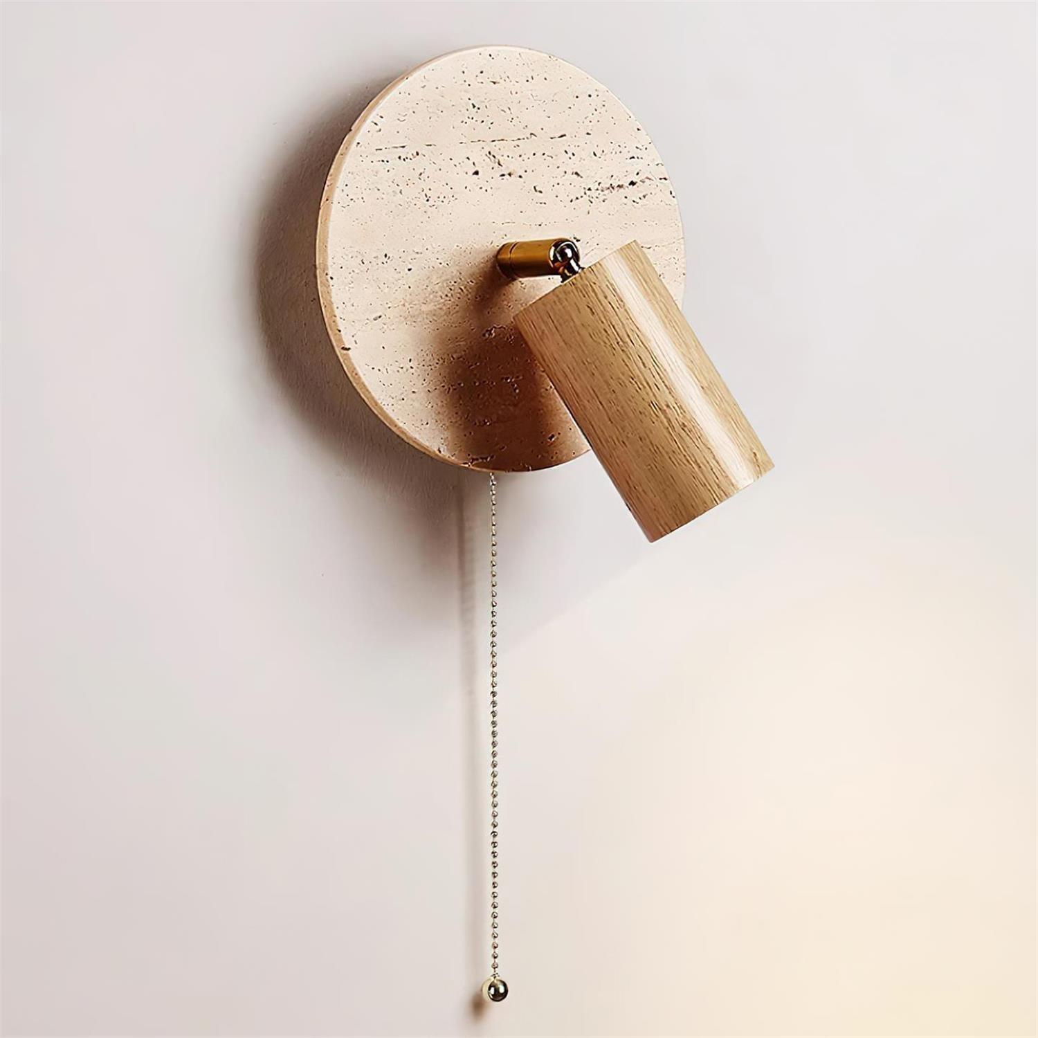 Travertine & Wood Wall Lamp - Letslighting