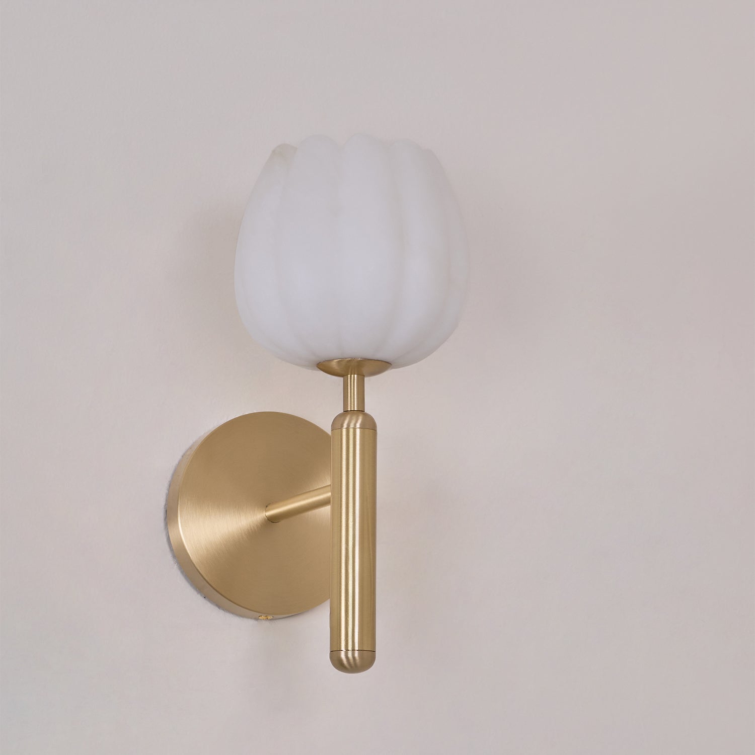 Eurzorion Floral Alabaster Brass Wall Light - Letslighting