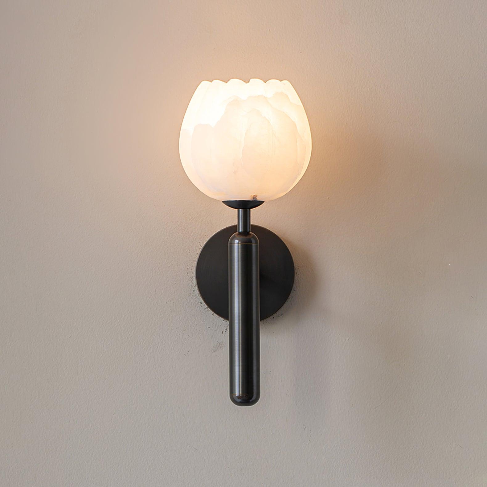 Eurzorion Floral Alabaster Brass Wall Light - Letslighting