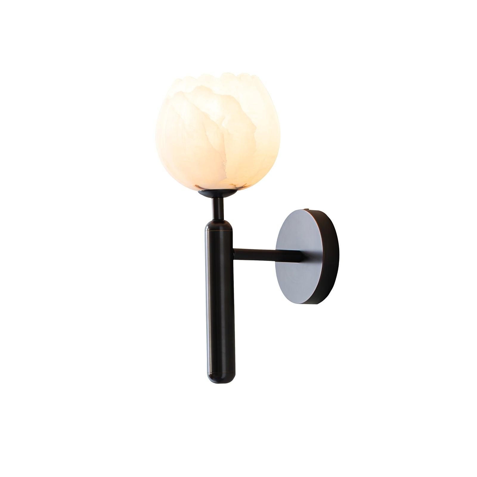 Eurzorion Floral Alabaster Brass Wall Light - Letslighting