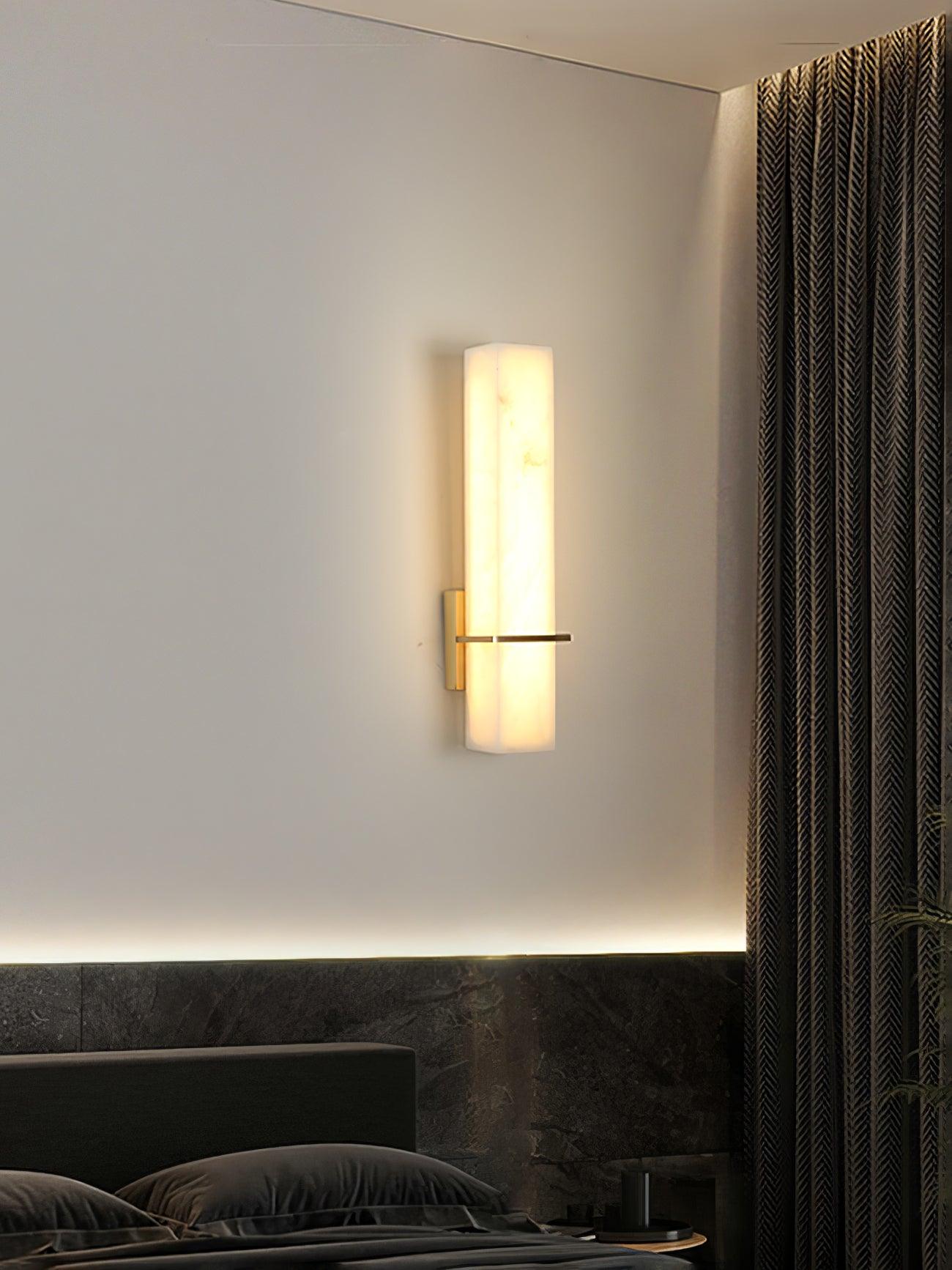 Luste Alabaster Wall Sconce Brass Band Shape - Letslighting