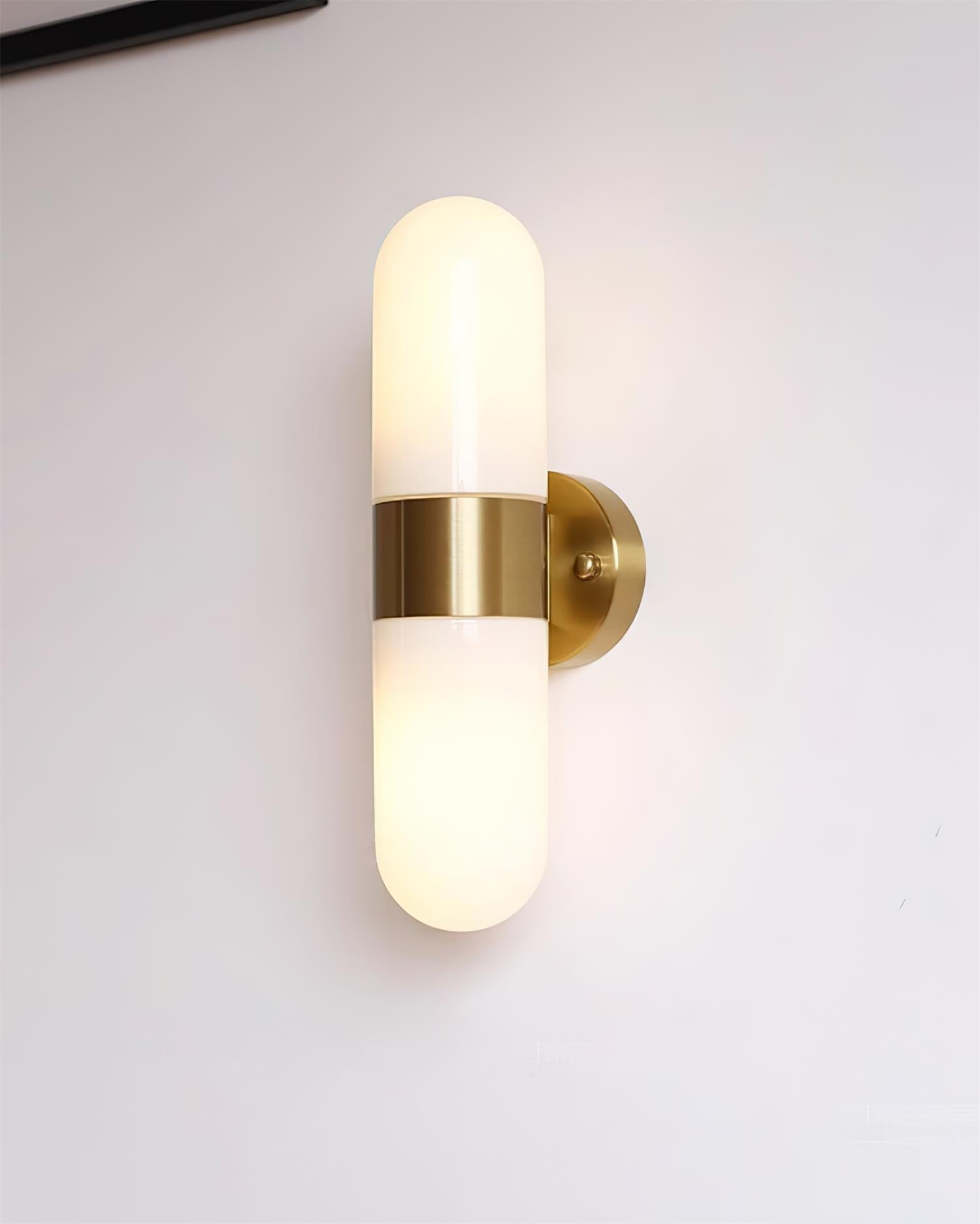 Wall Lamp Metal Glass Modern Minimalist Vertical Sconce for Bedroom - Letslighting