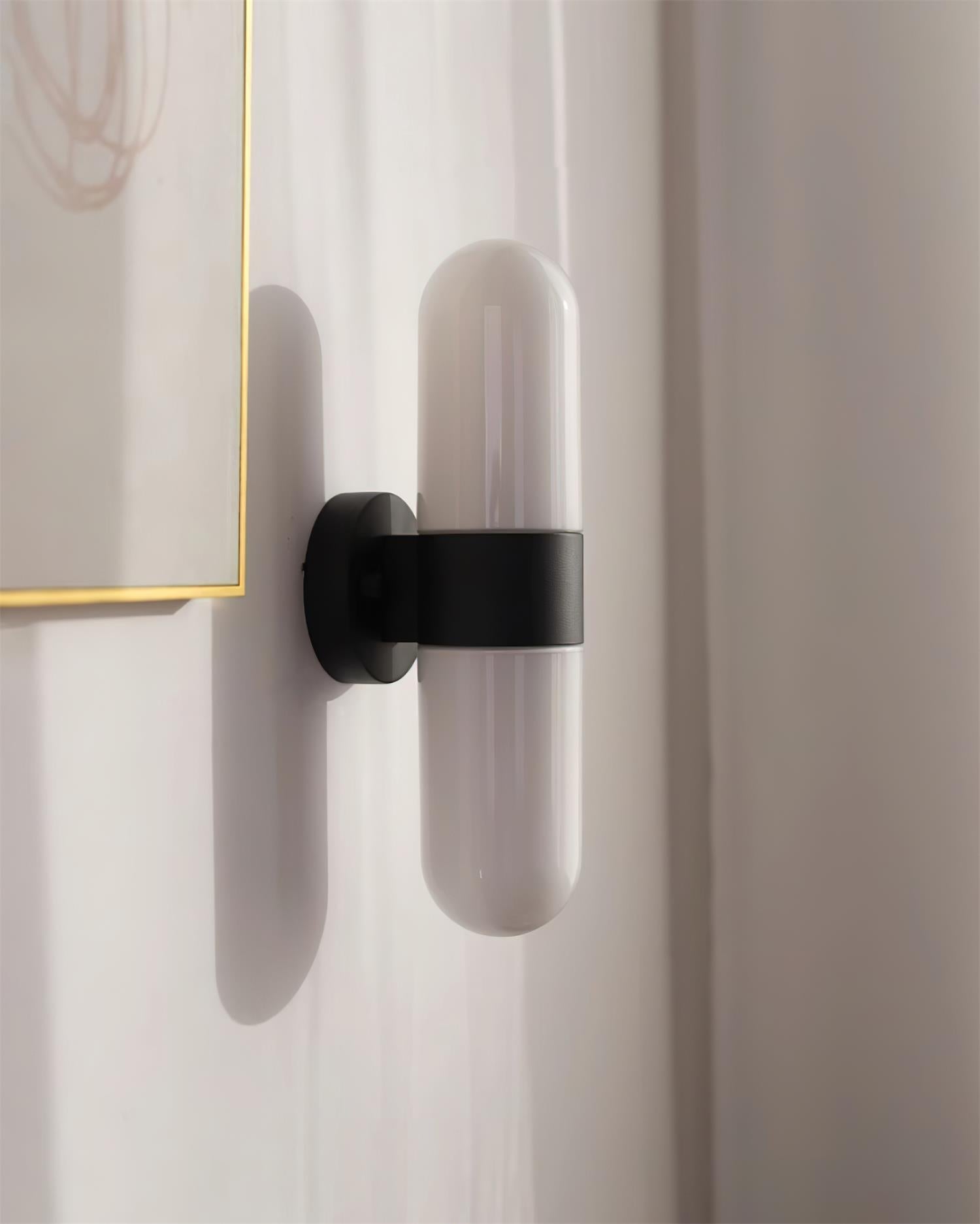 Wall Lamp Metal Glass Modern Minimalist Vertical Sconce for Bedroom - Letslighting