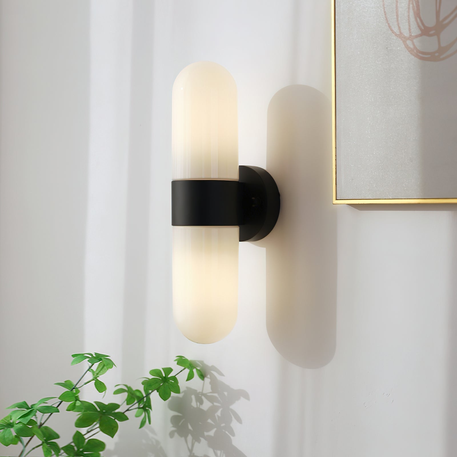 Wall Lamp Metal Glass Modern Minimalist Vertical Sconce for Bedroom - Letslighting