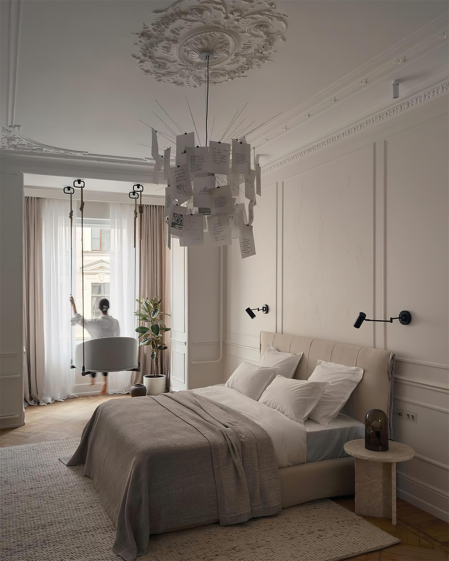 Chandelier Paper and Metal Colorful White Cards Whimsical Modern - Letslighting