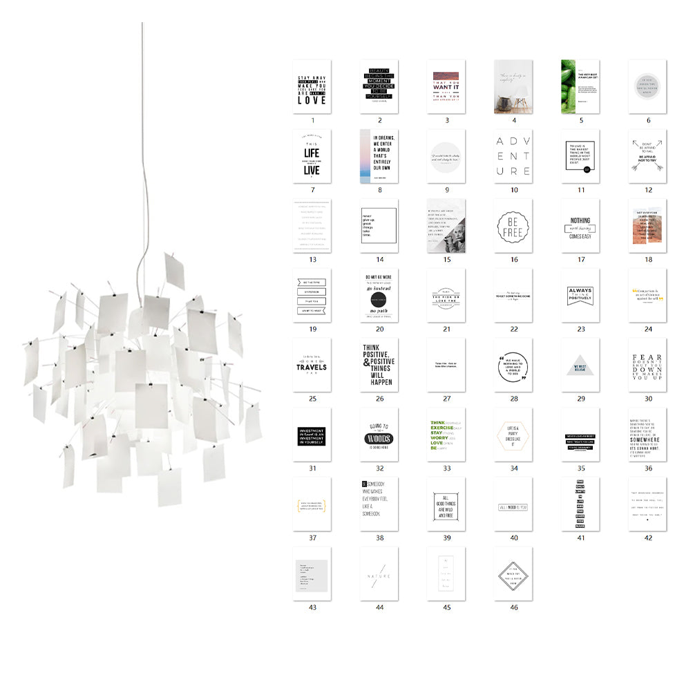 Chandelier Paper and Metal Colorful White Cards Whimsical Modern - Letslighting