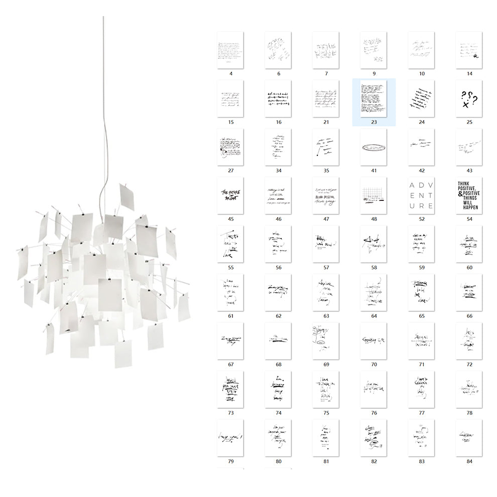 Chandelier Paper and Metal Colorful White Cards Whimsical Modern - Letslighting