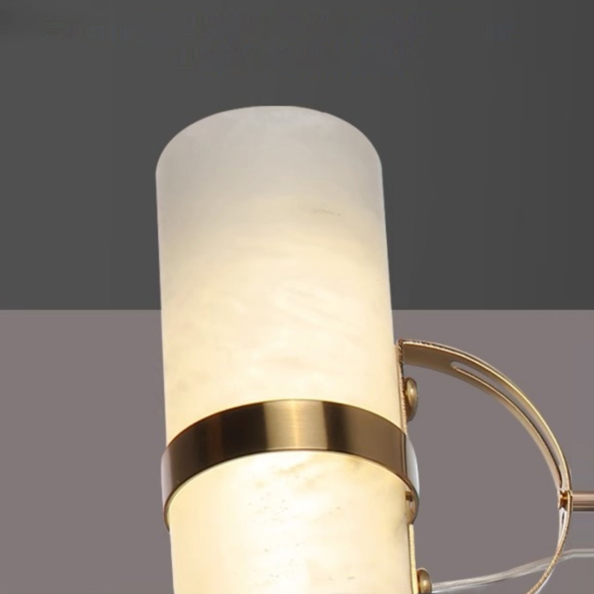 Atheor Modern Minimalist Cylindrical Metal Alabaster Pendant Light - Lamp Copper