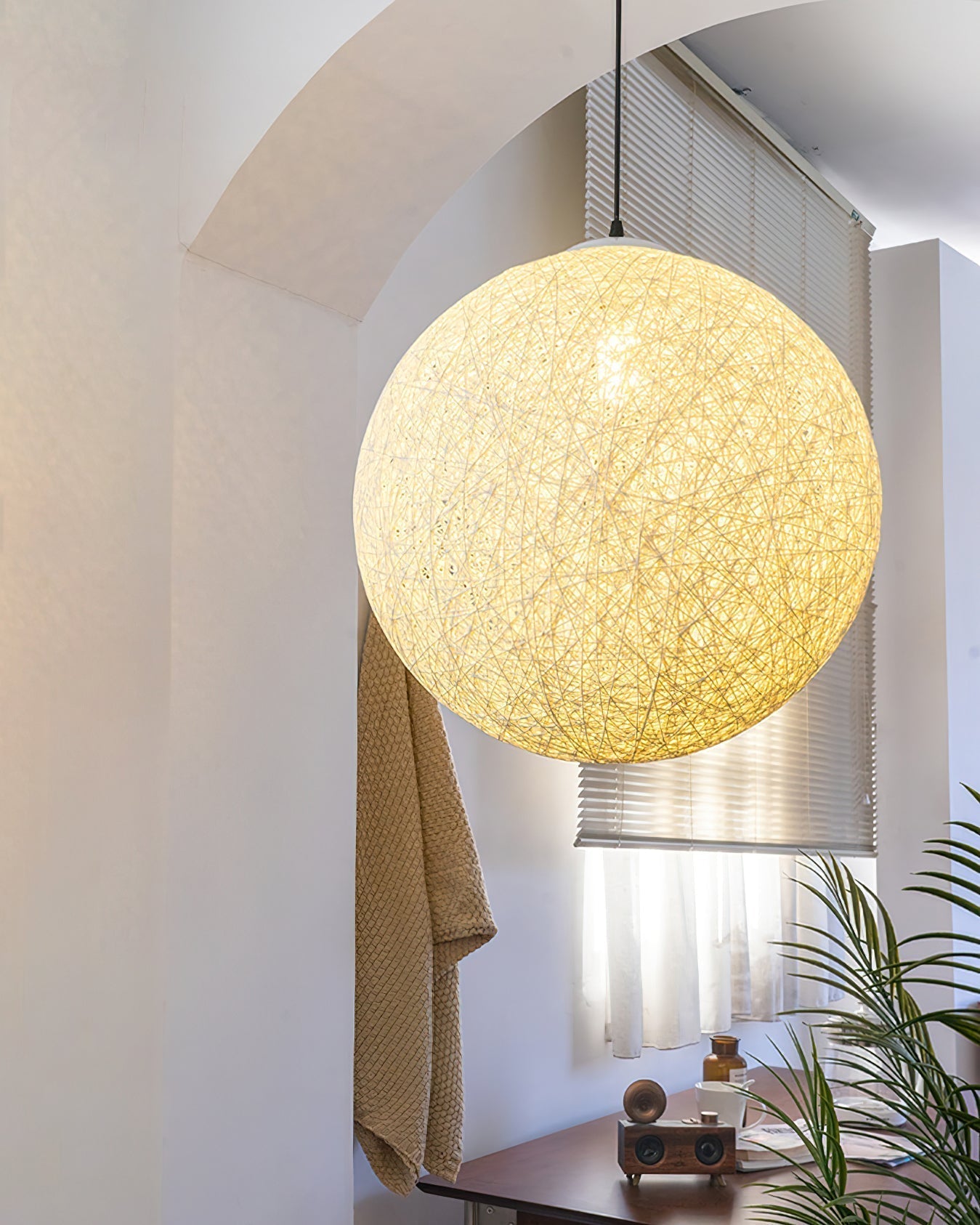 Pendant Light Hemp Rattan Sphere Bohemian - Letslighting