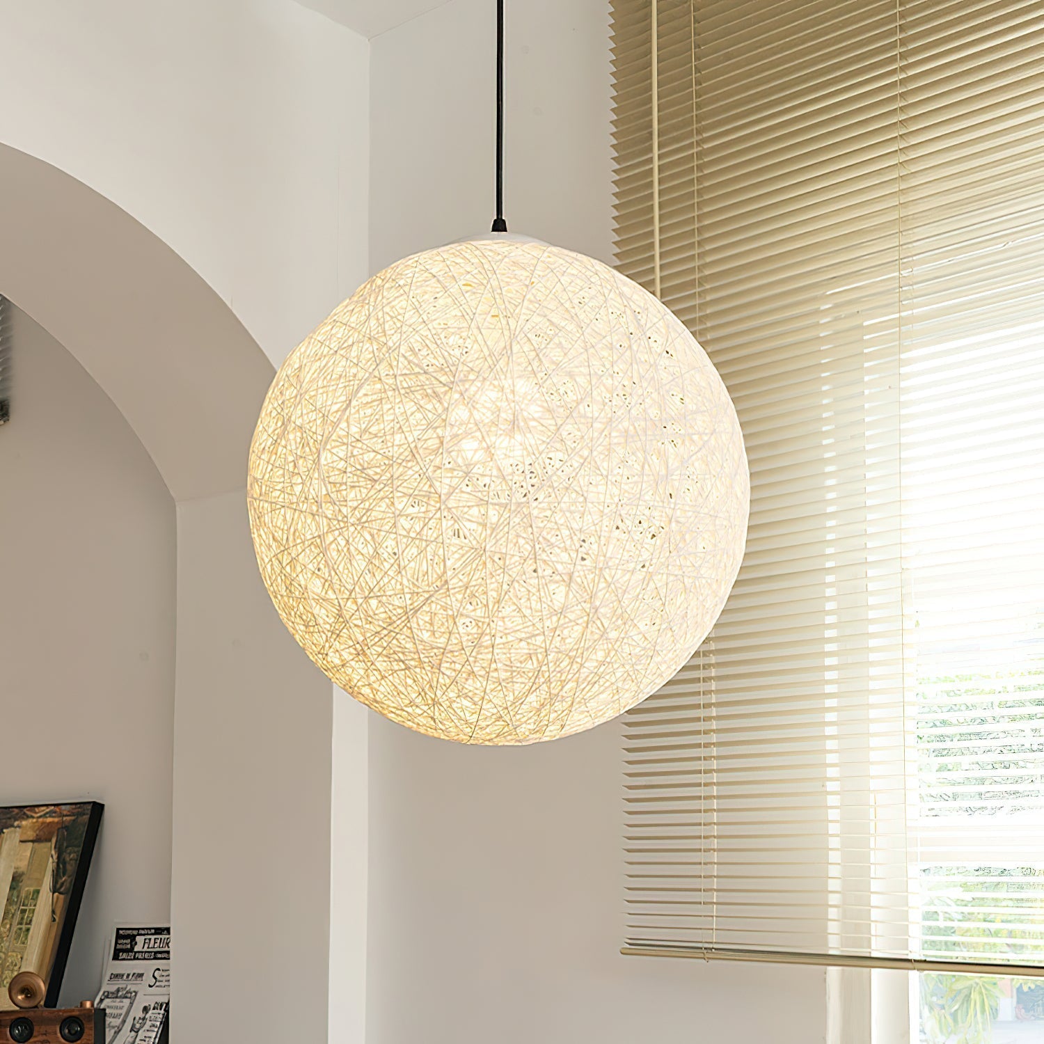 Pendant Light Hemp Rattan Sphere Bohemian - Letslighting