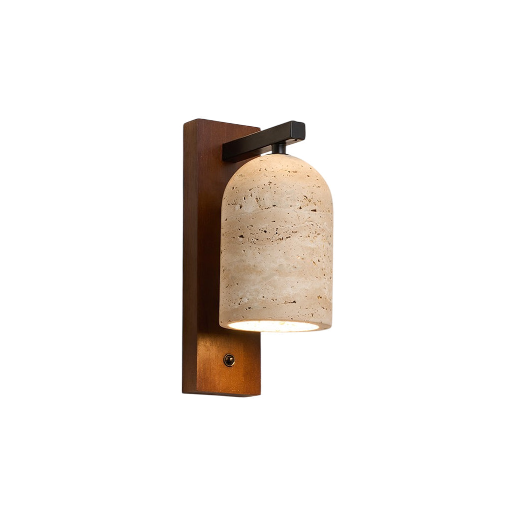 Cevenia Art Classic Natural Travertine Wall Lamp - Lamp Copper