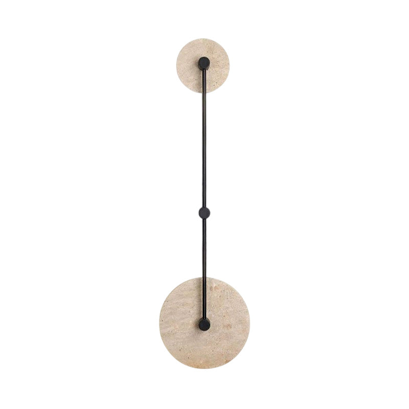 Ilvara Modern Minimalist Beige Travertine Wall Lamp - Lamp Copper