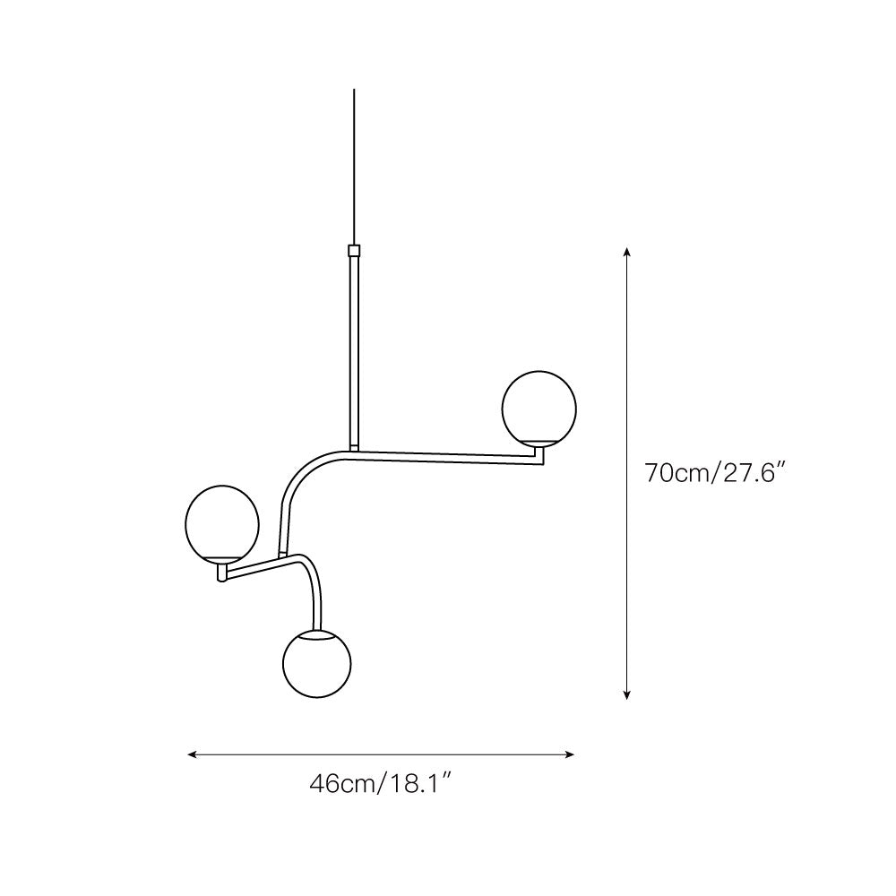 Zelireth Modern Minimalist Brass Glass Chandelier - Lamp Copper