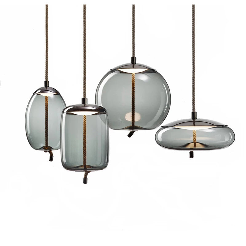 Valentina Moderna Geométrica Metal/Vidrio Lámpara Colgante Gris/Amarillo