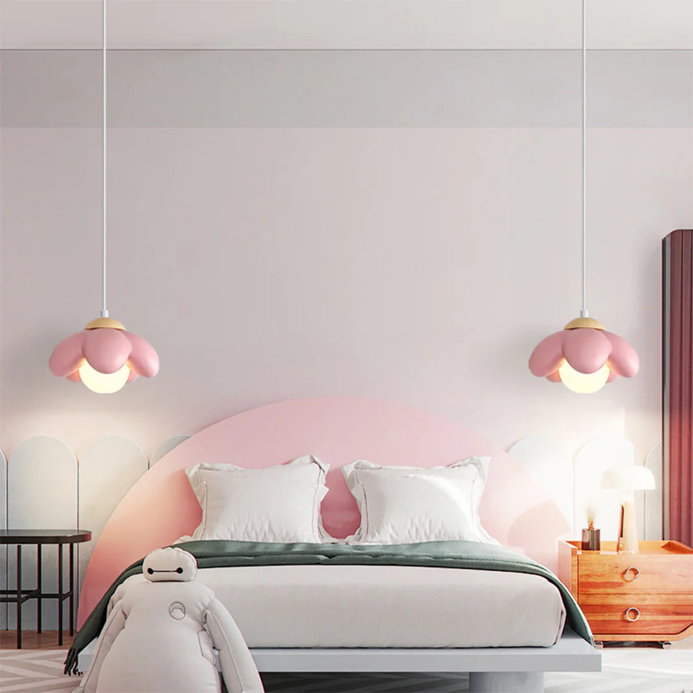 Valentina Moderna Flor LED Lámpara Colgante Rosa Dormitorio