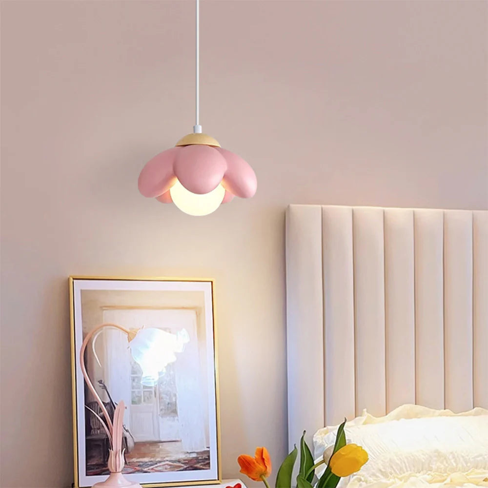 Valentina Moderna Flor LED Lámpara Colgante Rosa Dormitorio