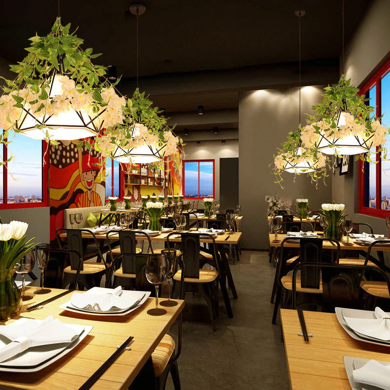 Arisha Moderno Flores LED Lámpara Colgante Metal Salón