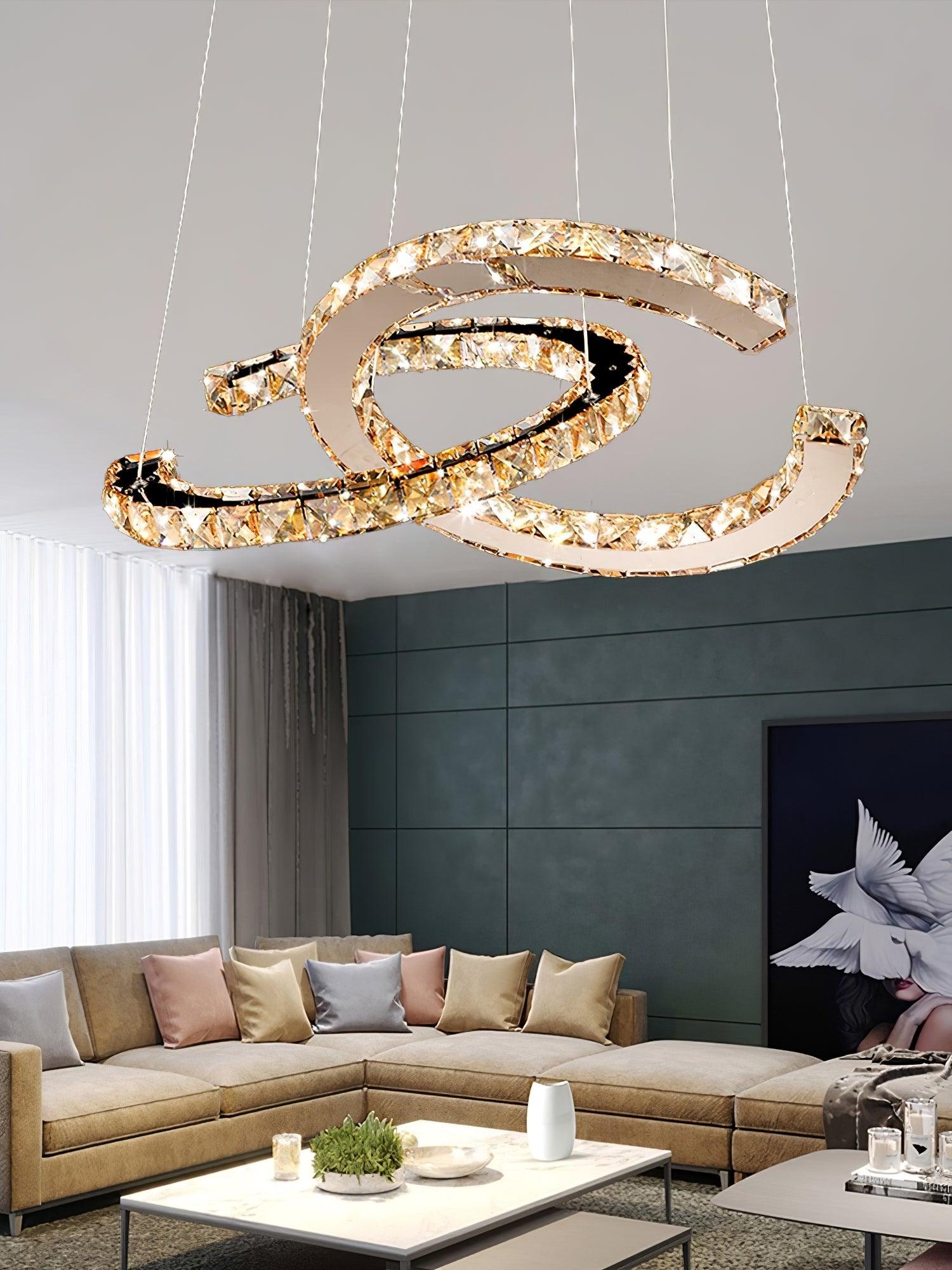 Modern Crystal Double C Chandelier - Letslighting