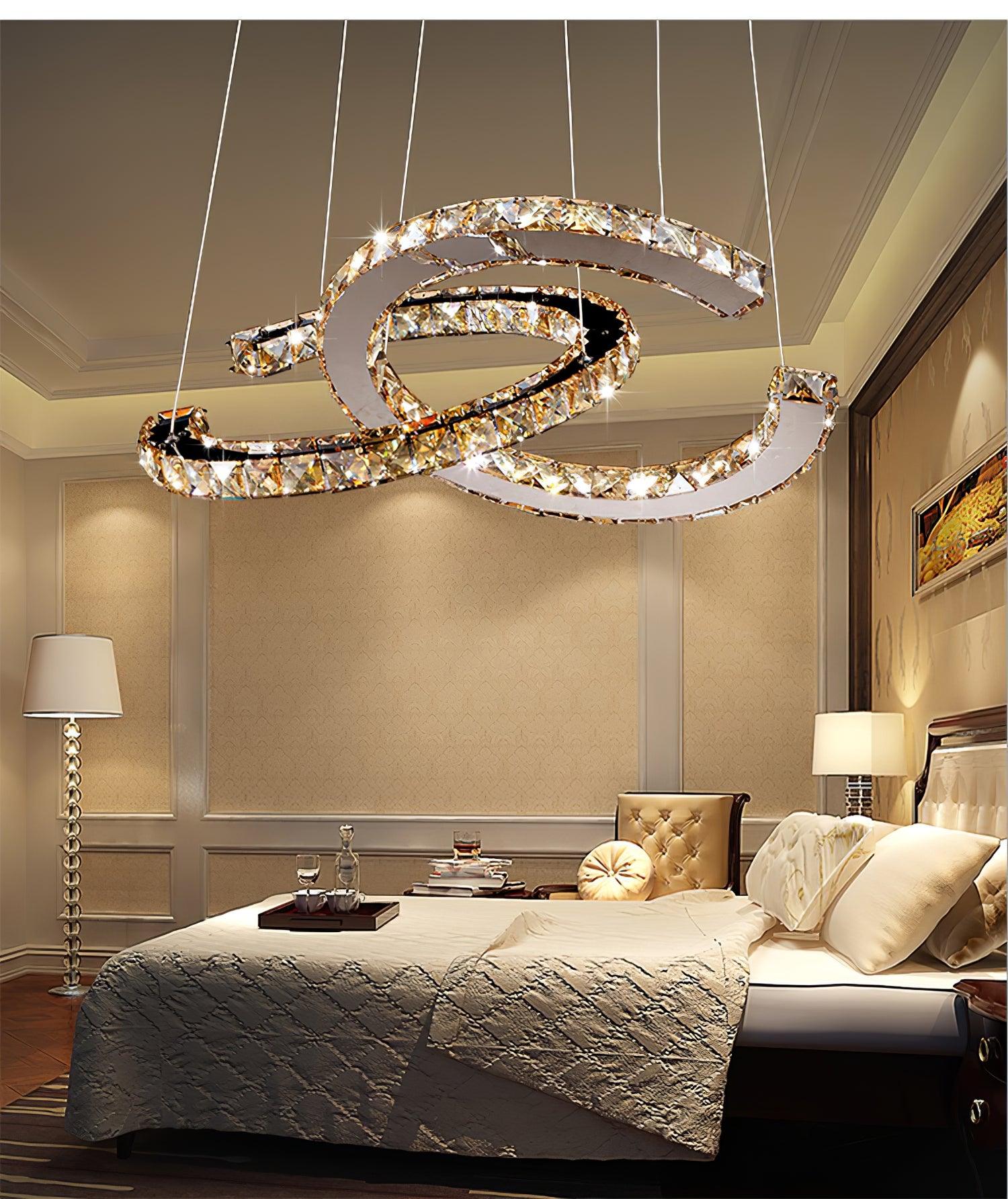 Modern Crystal Double C Chandelier - Letslighting
