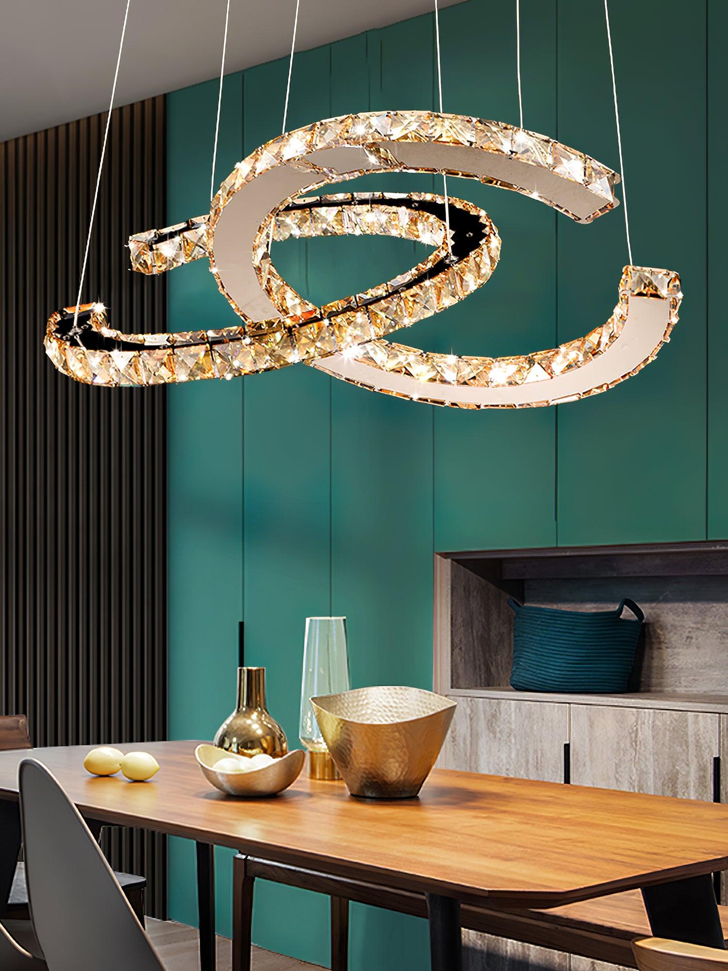 Modern Crystal Double C Chandelier - Letslighting