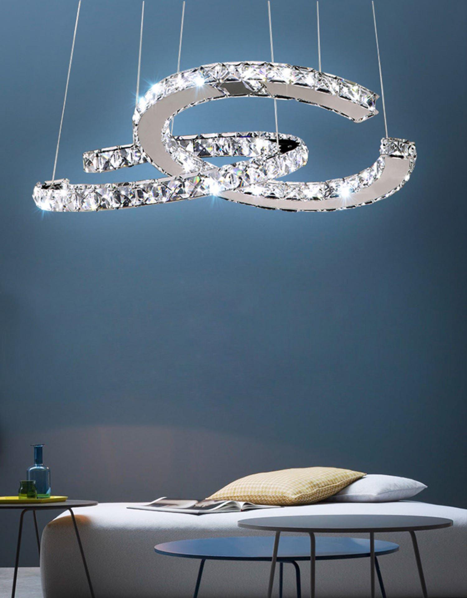 Modern Crystal Double C Chandelier - Letslighting