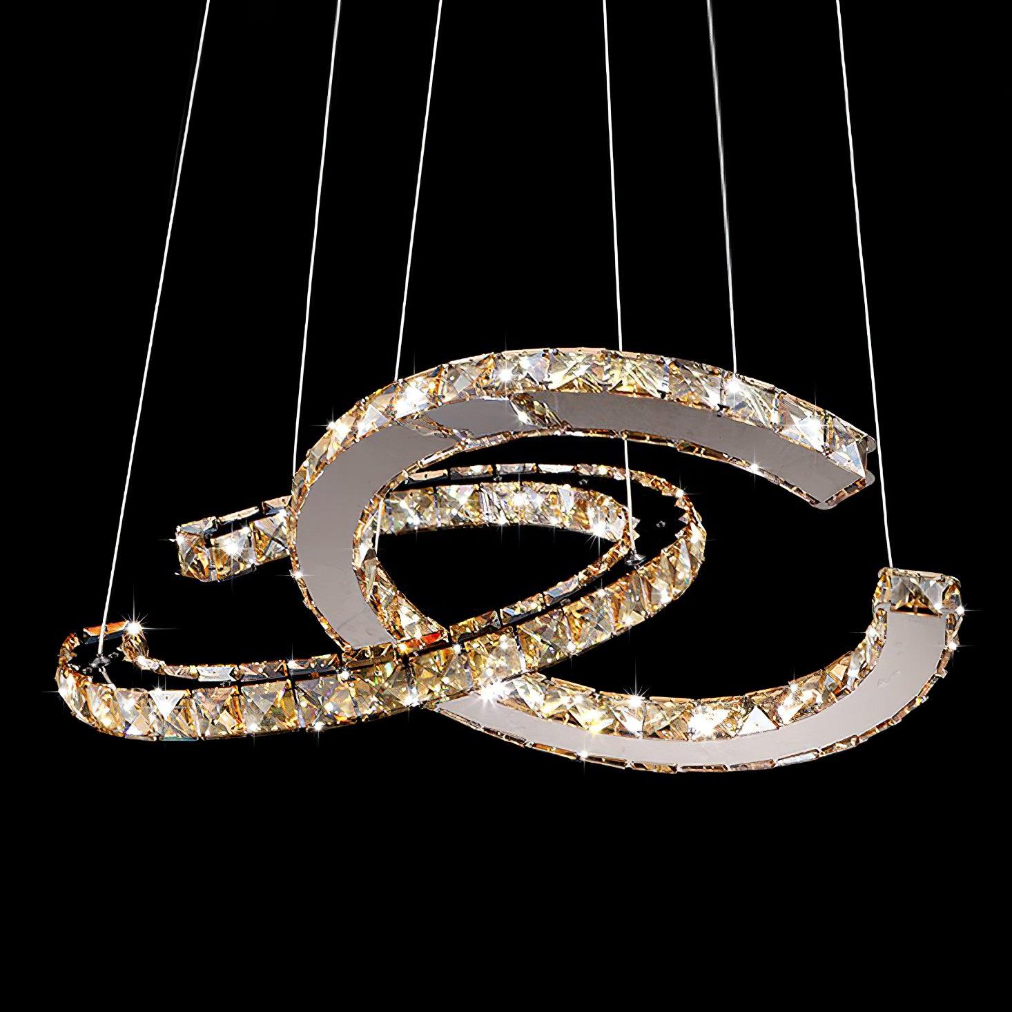 Modern Crystal Double C Chandelier - Letslighting
