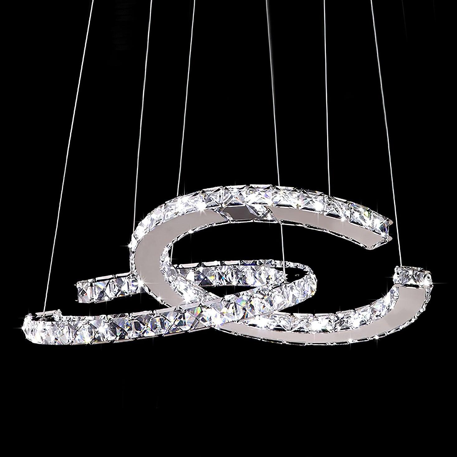 Modern Crystal Double C Chandelier - Letslighting