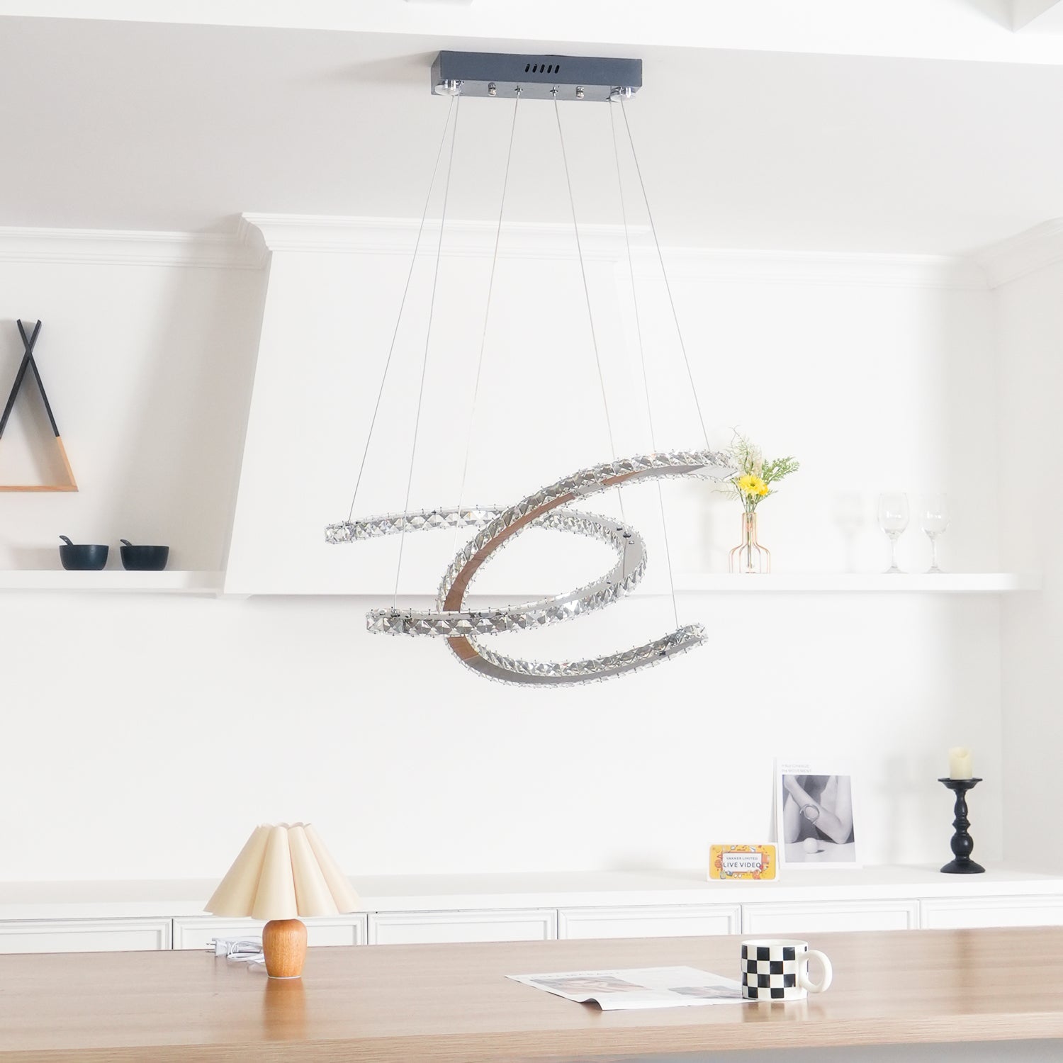 Modern Crystal Double C Chandelier - Letslighting