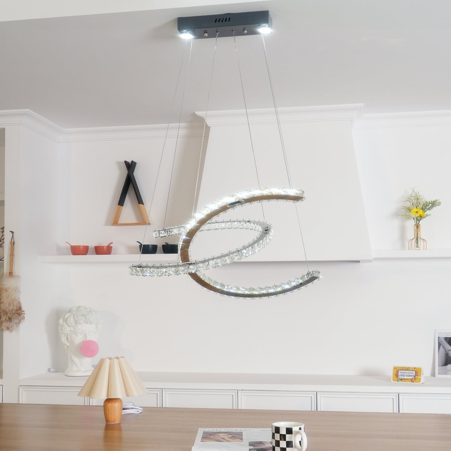 Modern Crystal Double C Chandelier - Letslighting