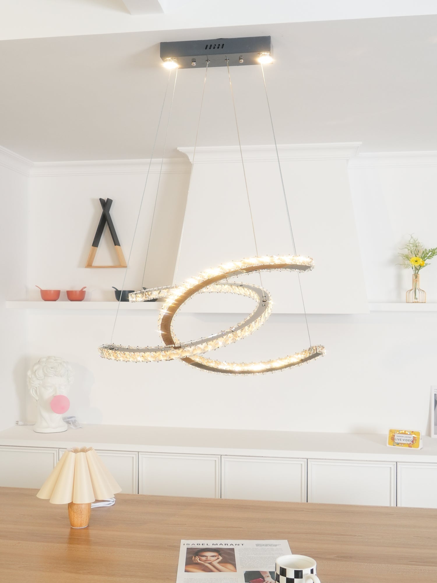 Modern Crystal Double C Chandelier - Letslighting