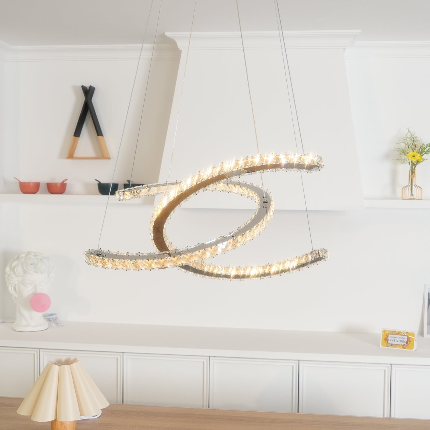 Modern Crystal Double C Chandelier - Letslighting
