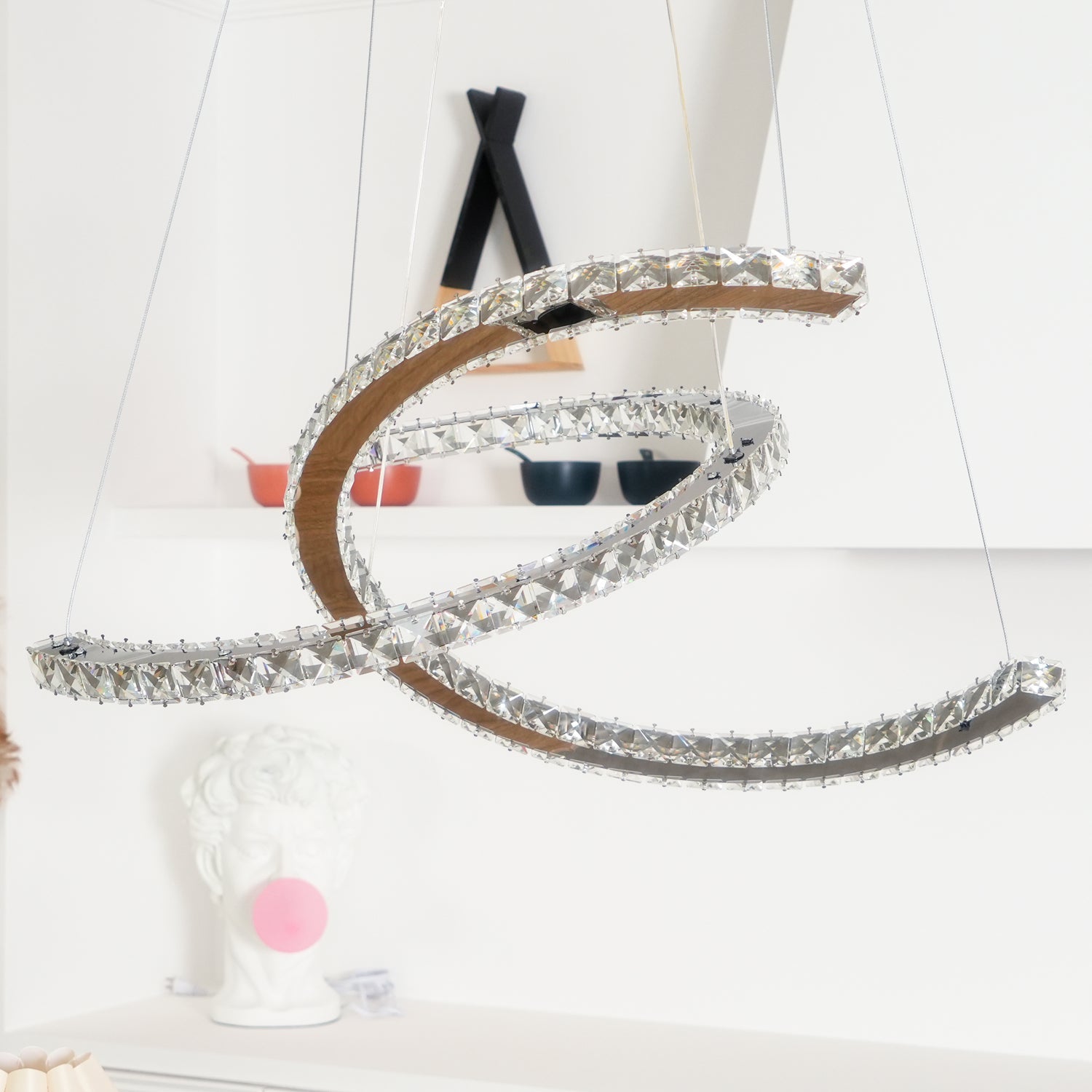 Modern Crystal Double C Chandelier - Letslighting