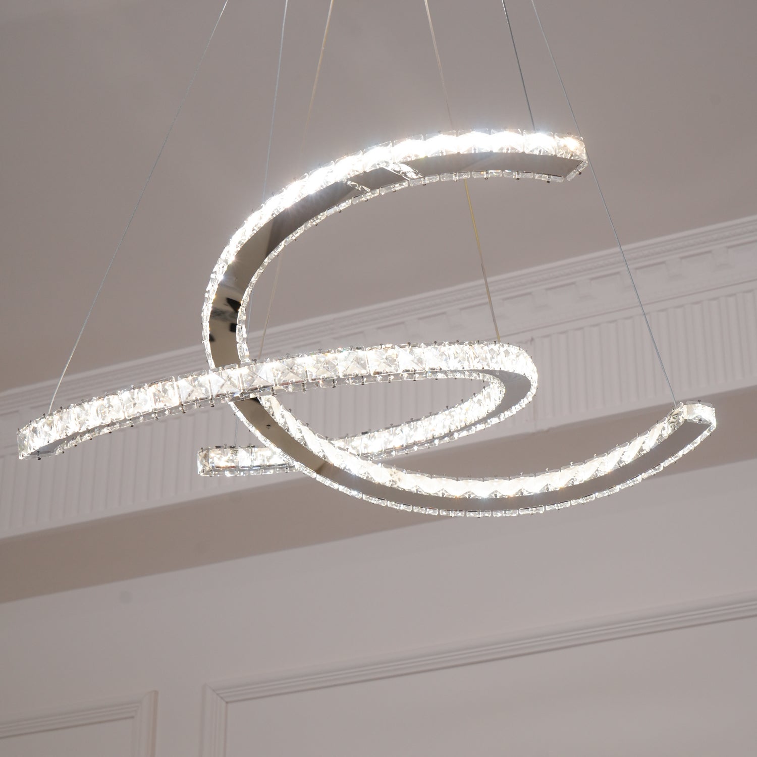 Modern Crystal Double C Chandelier - Letslighting