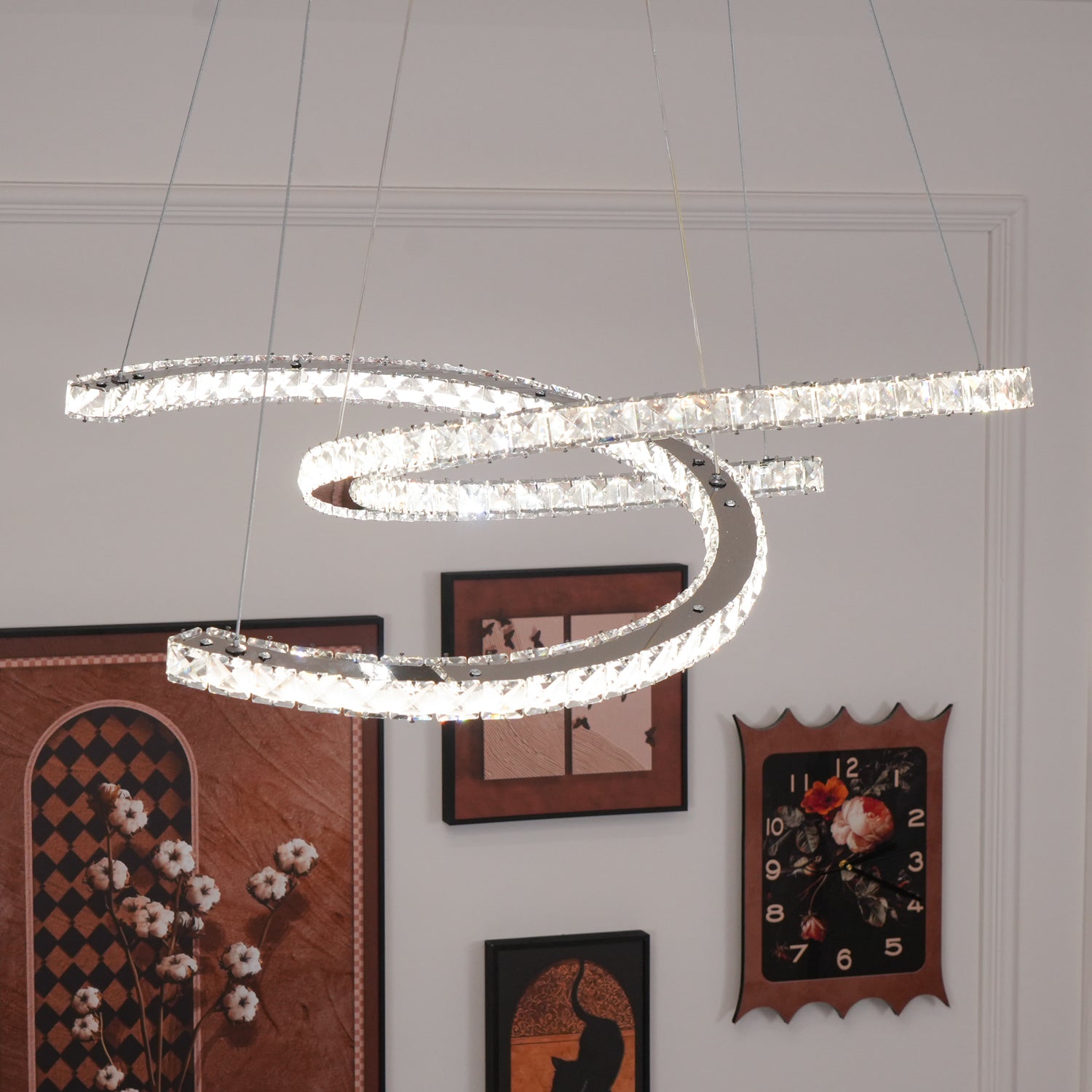 Modern Crystal Double C Chandelier - Letslighting