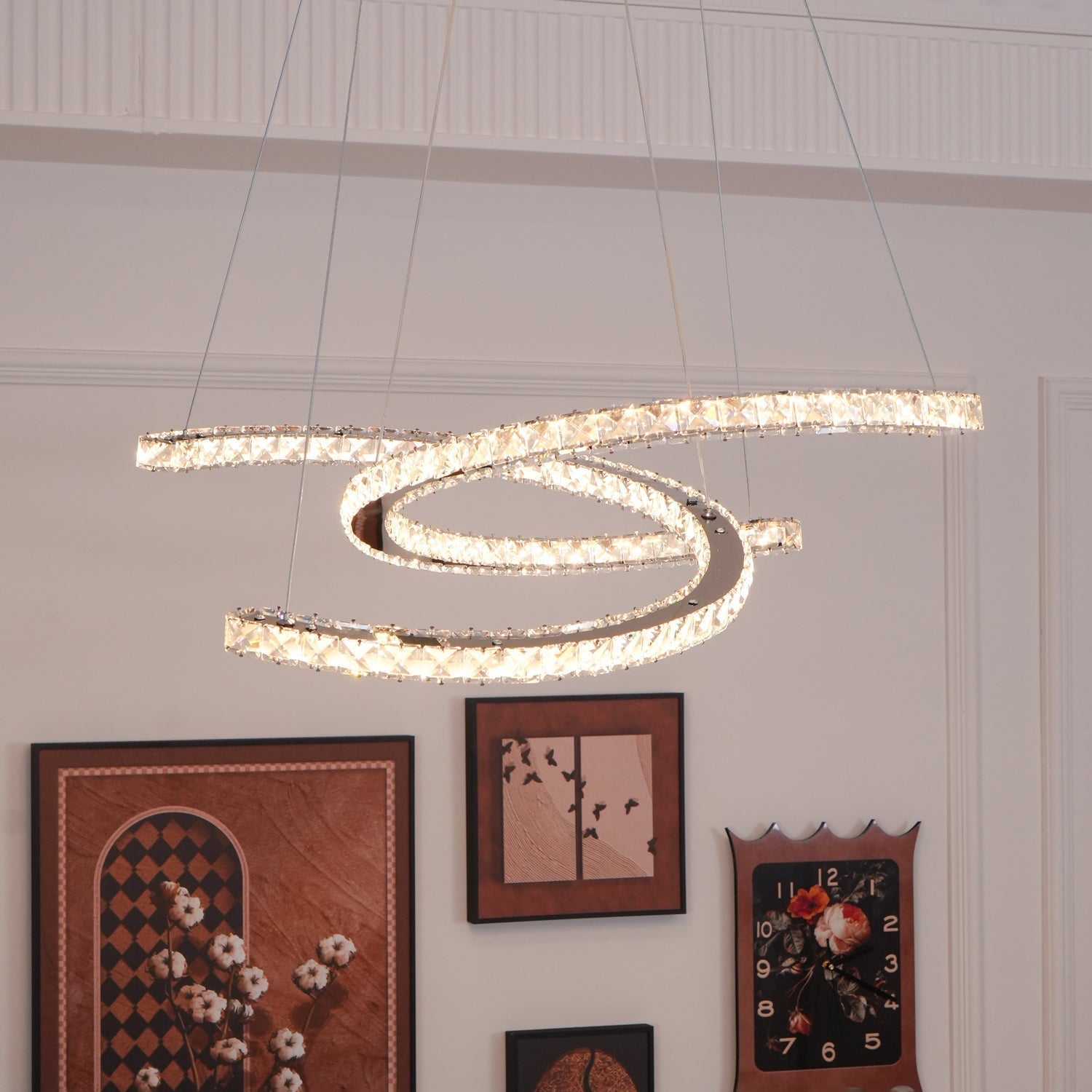 Modern Crystal Double C Chandelier - Letslighting