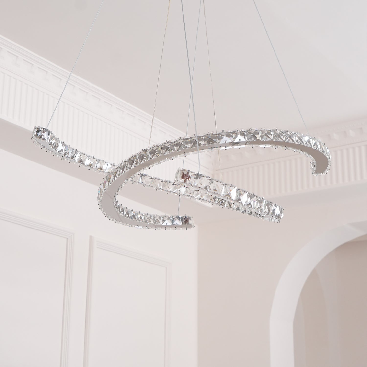 Modern Crystal Double C Chandelier - Letslighting