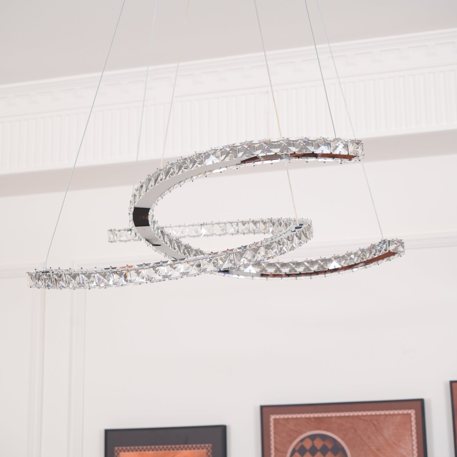 Modern Crystal Double C Chandelier - Letslighting