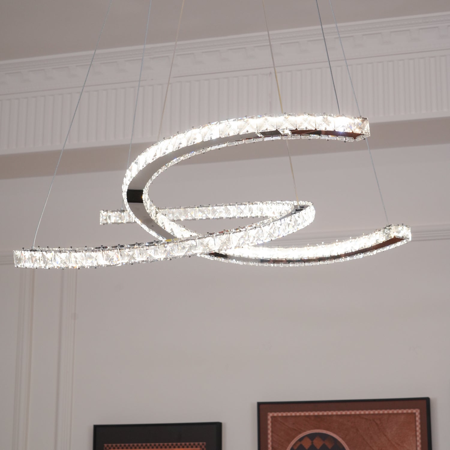 Modern Crystal Double C Chandelier - Letslighting