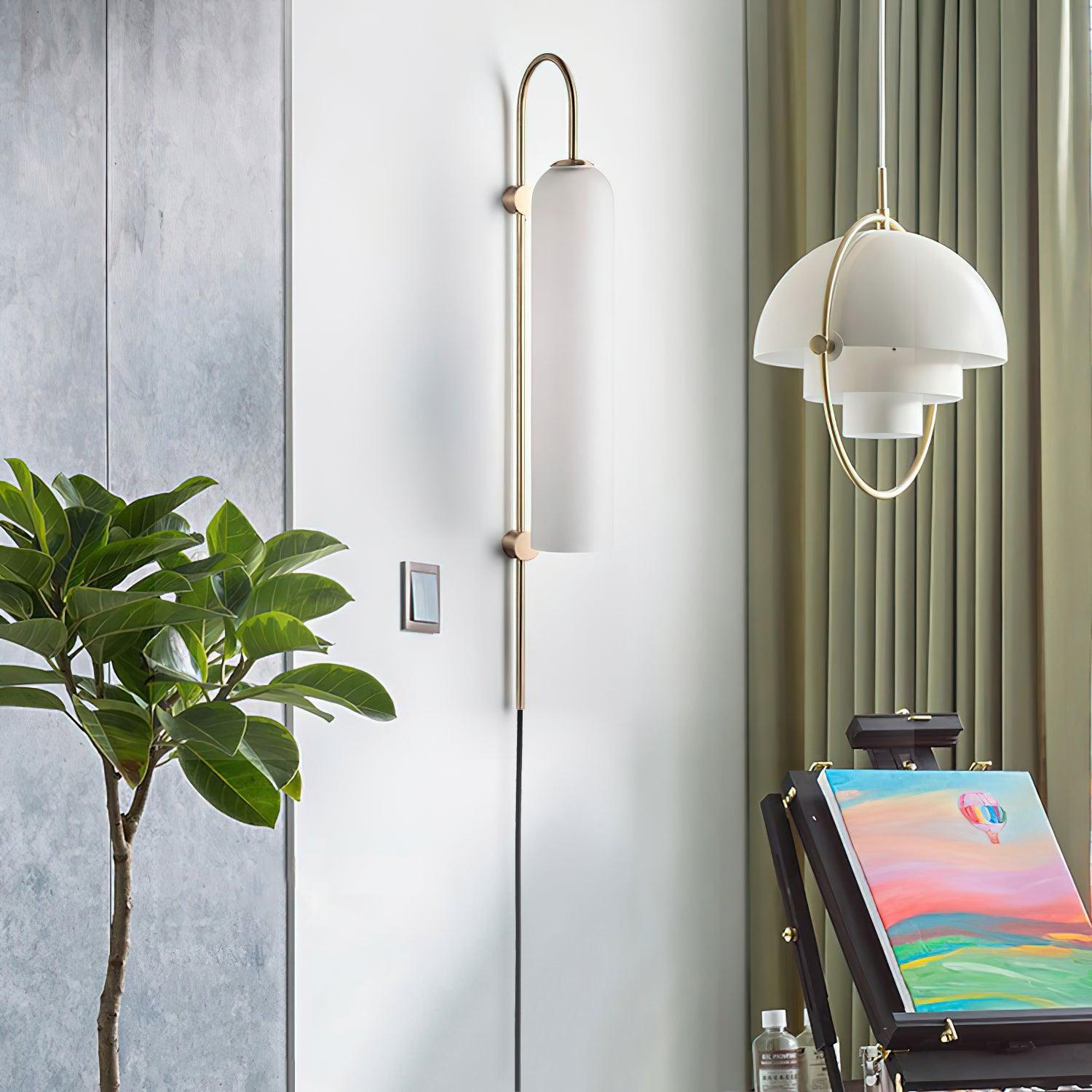 Valentina Lámpara de Pared de Vidrio Moderna con Enchufe